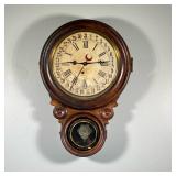 STANDARD INGRAHAM CALENDAR REGULATOR | Calendar wall clock by Charles F. Adams Company, Erie, in a g