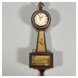 MINIATURE BANJO CLOCK | With printed decoration showing George Washington on the throat and Mount Ve