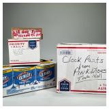 (4pc) MISC. CLOCK PARTS | Four boxes of misc. clock parts, including boxes labeled, "8 day spring wo