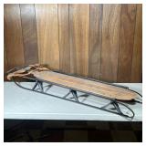 Speedaway Sled | Vintage wooden sled. - w. 22 x l. 60.25 in