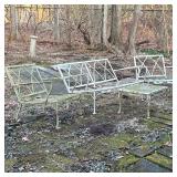 (4pc) MID CENTURY PATIO LOUNGE FURNITURE | Outdoor lounge set, comprising a loveseat settee, two arm