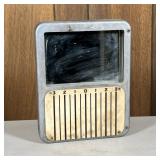 Retro Boxed Mirror | Mirror plate in a steel box with inch measurements. - h. 11.5 x w. 9 x d. 1.75 