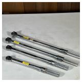 (4pc) Utica Torque Wrenches | Including an 18-inch (half-inch drive) and a 15-inch 3/8-inch drive. -