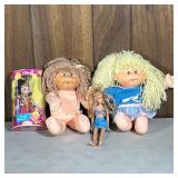 (4pc) Cabbage Patch & Barbie Dolls | Including two Cabbage Patch dolls, a Barbie doll, and a Disney 