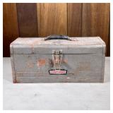 Wrenches & Other Tools | A metal craftsman tool box filled with wrenches, sockets, paint brushes, et
