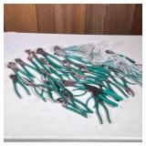 Large S-k USA Plier Set | S-K Tools green handled pliers of various sizes, including multiples of ce