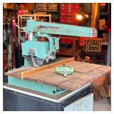 Dewalt Lancaster power Shop Radial Arm Saw | DeWalt 925 DLX model no. 302029, with a matching bin on