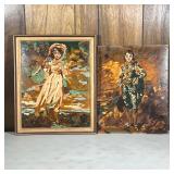 (2pc) Portrait Paintings | Man and woman, one unframed, no apparent signature to either. - h. 22.25 