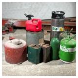 LARGE GROUP CANISTERS & FREON | Including two Freon 22’s a vintage gas can other canisters, etc.