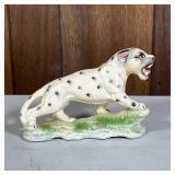 Faience Porcelain Leopard | No apparent markings. - h. 5.5 x l. 8.5 in