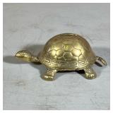 Brass Turtle Still Bank | w. 4 x l. 6.5 in