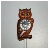 CARVED OWL WALL CLOCK |