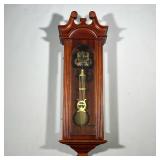 WALL CLOCK CASE & PARTS | Carved wood & glass clock case with parts including chime, pendulum, clock
