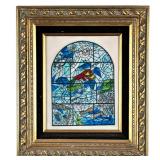 MARC CHAGALL ETCHED ACRYLIC IN FRAME | “The Jerusalem Windows”. 9.5 x 7.5 in, sight - h. 15.5 x w. 1