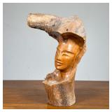Hawaiian Milo Wood Carving | Signed on the bottom. - h. 10.75 x w. 8.5 in