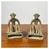 (2pc) Monkey Napkin Rings | Brass monkey figural napkin rings. - h. 3.5 x w. 2.5 in