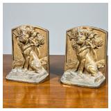 (2pc) Bradley & Hubbard Bookends | Cast iron German Shepherd book ends. - h. 5.75 x w. 4.5 x d. 2.25