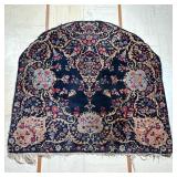 Floral Patterned Rug | Small patterned mat with curved edge. - w. 45 x l. 47 in