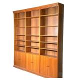 (3pc) TEAK BOOKSHELF CABINET | Mid-century modern bookcase cabinets, three matching sections with a 