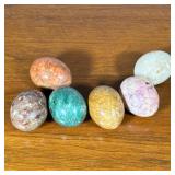 (6pc) Russian Stone Eggs | Colorful stone eggs.