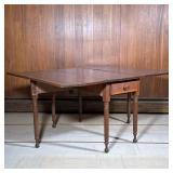 ANTIQUE MAHOGANY DROP LEAF TABLE | Drop leaf extending mahogany table with folding legs and a drawer