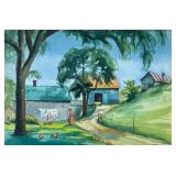 Zelda Becker (20th Century) | Farm scene. Watercolor on paper. Signed and dated 