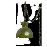 RETRO MICA SCALE HANGING FIXTURE | Mid-century modern hanging ceiling light fixture in a green scale