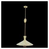 MCM BRASS HEIGHT ADJUSTABLE HANGING PENDANT LIGHT | Mid-century modern brass ceiling light fixture; 