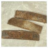 (3pc) Wm. JACKSON & SONS CAST IRON PLAQUES | h. 5 x w. 20 in (each approx.)