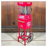 Nostalgia Popcorn Machine | Novelty popcorn machine cart. - h. 45.25 x w. 13.5 x d. 15.75 in
