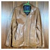 Gap Leather Jacket | Men’s cognac leather jacket by Gap, brown leather. Size L