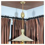 MID-CENTURY HANGING ADJUSTABLE LIGHT FIXTURE | Mid-century modern hanging ceiling light fixture. - h
