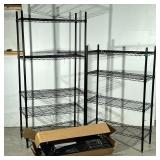 (2pc) NSF “HDX “ BLACK WIRE RACKS | 55 x 36 x 12 smaller. - h. 72 x w. 36 x d. 16 in (largest)