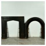 (2pc) MIXED CAST IRON FIREPLACE PIECES | h. 33 x w. 33 in (largest)