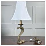 Brass Cobra Form Lamp | Brass cobra table lamp, originally a candlestick, electrified. - h. 18.5 in 