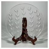 Tiffany & Co. Glass Platter | Viney leaf patterned glass platter, with acid etched Tiffany & Co. sig