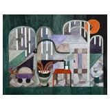 Lynn McAtee (20th/21st Century) | Post-modern abstract composition. Mixed media on paper. Sight 11.5