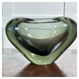 HOLMEGAARD HEART GLASS VASE | Heart form glass vase by Per Lütken for Holmegaard, signed on bottom “