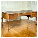 VINTAGE CARVED OAK EXECUTIVE’S DESK | With five drawers to one side, and with faux drawers on the fr