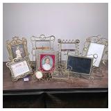 (9pc) COLLECTION OF ART NOUVEAU PICTURE FRAMES | Brass, copper & other metal art nouveau picture fra