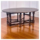 Oval Drop Leaf Coffee Table | h. 17.5 x w. 34 x l. 46.5 in
