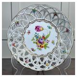 Dresden Reticulated Bowl | With floral pattern and reticulated rim, gilt highlights, marked on the b