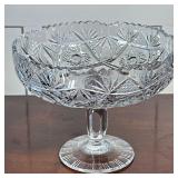 Large Cut Glass Compote | h. 8 x dia. 10.25 in