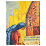 MOTHER & CHILD OIL PAINTING | Post impressionist style Mother & Child. Oil on board 23.25 x 17.25 in