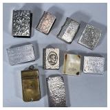 (9pc) Miniature Book Stamp boxes & Snuff Boxes | Mixed lot of souvenir stamp book boxes, tooled snuf