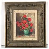 DESMOND SIGNED STILL LIFE | Roses. Oil on board 9.5 x 7.5 in. sight. Signed “Desmond” lower right. -