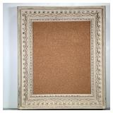 WHITE PAINTED FRAME | Formed white painted frame with cork board backing, 19.5 x 15.5 in. sight. - h