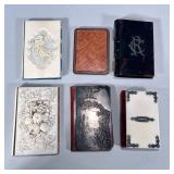(6pc) SILVER, BONE & OTHER CARD HOLDERS | Including: 3 carved bone card holders, sterling silver & l