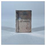 ENGLISH SILVER LIDDED STAMP BOX | Cut glass stamp book with sterling silver top marked with English 