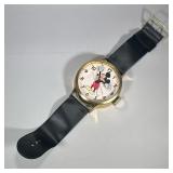 ELGIN DISNEY WATCH-FORM WALL CLOCK | Walt Disney wall clock with faux leather band in the form of a 